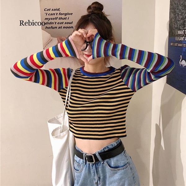 women's sweaters women long sleeve causal female o-neck crop fashion stripe patchwork streetwear casual, White;black
women's sweaters women long sleeve causal female o-neck crop fashion stripe patchwork streetwear casual, White;black