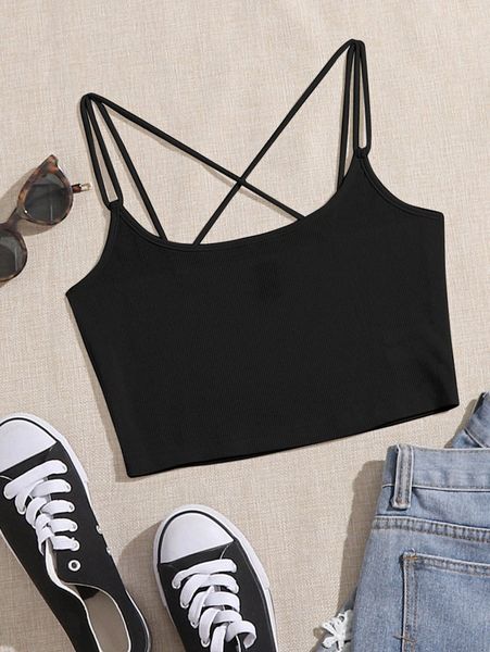 crisscross back cami o8zi#, White 
crisscross back cami o8zi#, White