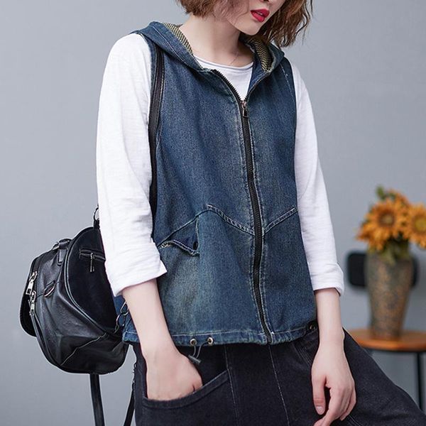women's jackets #9181 hoodie bule jacket female sleeveless loose cotton denim for ladies hooded vintage black girls autumn thin, Black;brown
women's jackets #9181 hoodie bule jacket female sleeveless loose cotton denim for ladies hooded vintage black girls autumn thin, Black;brown