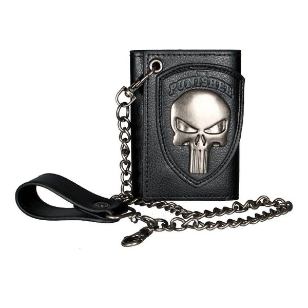 wallets women wallet tri-fold chain men's purse 4043, Red;black 
wallets women wallet tri-fold chain men's purse 4043, Red;black