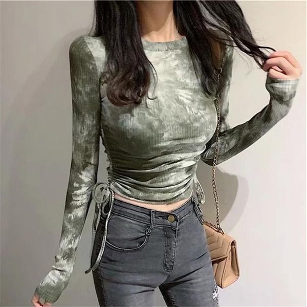 long sleeve t-shirt in europe and the gradient tie-dye cultivate morality short chalaza render unlined upper garment, White
long sleeve t-shirt in europe and the gradient tie-dye cultivate morality short chalaza render unlined upper garment, White