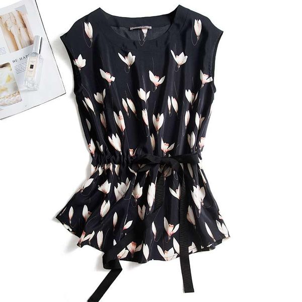 women's blouses & shirts sleeveless summer shirt natural silk o-neck office lady floral women 2021 black, White
women's blouses & shirts sleeveless summer shirt natural silk o-neck office lady floral women 2021 black, White