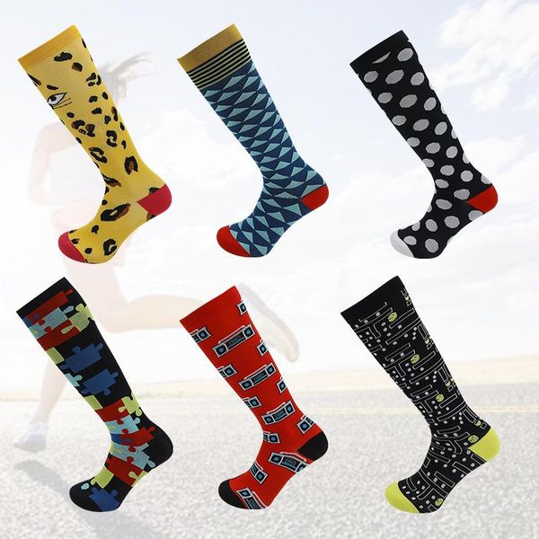men's socks sports long compression calf men and women leopard print puzzle maze diamond wave point marathon basketball riding, Black
men's socks sports long compression calf men and women leopard print puzzle maze diamond wave point marathon basketball riding, Black
