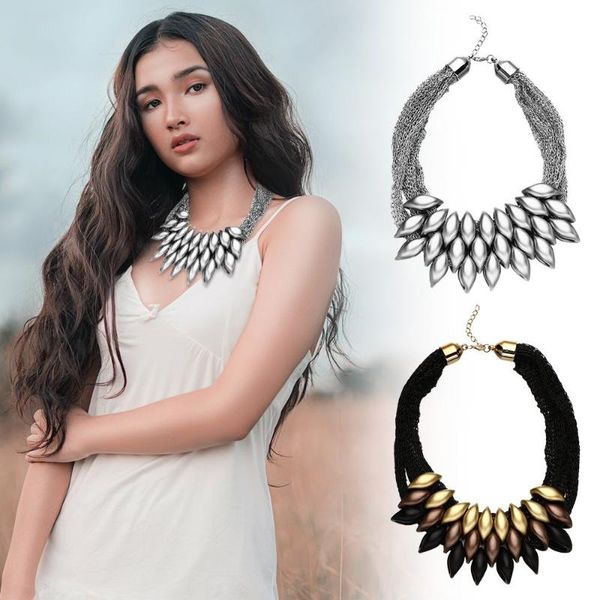 chains women gifts choker collar fashion vintage braided tassel necklace multilayer, Silver
chains women gifts choker collar fashion vintage braided tassel necklace multilayer, Silver