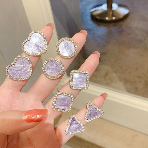 stud 2021 trendy purple opal earrings for women simple geometry with crystal unique fashion jewelry, Golden;silver
stud 2021 trendy purple opal earrings for women simple geometry with crystal unique fashion jewelry, Golden;silver