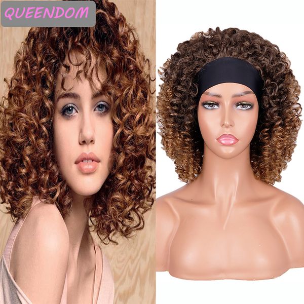 14 inch kinky curly headband wig ombre brown afro curly synthetic wigs for women natural heat resistant daily cosplay scarf wig, Black
14 inch kinky curly headband wig ombre brown afro curly synthetic wigs for women natural heat resistant daily cosplay scarf wig, Black