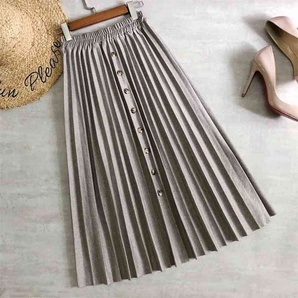 autumn&winter women high waist simple elastic skirt casual pleated all-match a-line long 210527, Black
autumn&winter women high waist simple elastic skirt casual pleated all-match a-line long 210527, Black