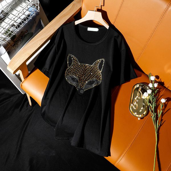 summer women's clothing fashion drilling fox printing short-sleeved t-shirt female leisure loose large size 5xl diamond 210306, White
summer women's clothing fashion drilling fox printing short-sleeved t-shirt female leisure loose large size 5xl diamond 210306, White