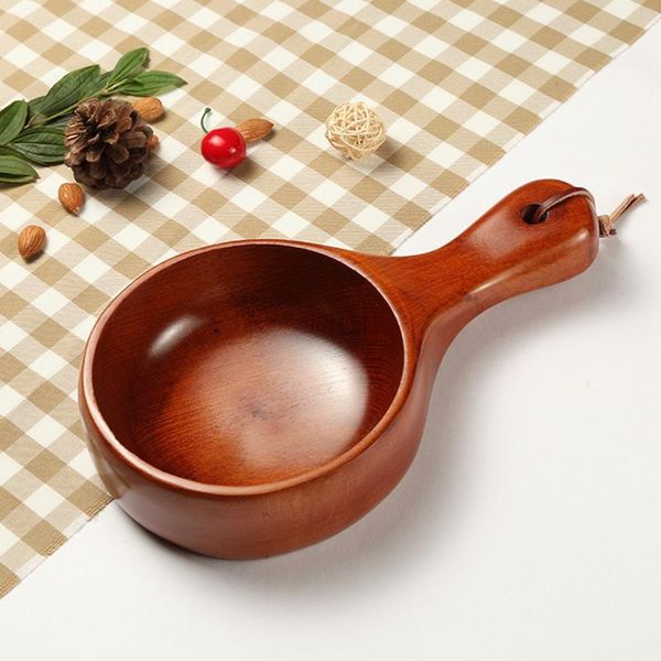 salad bowl with handle wooden fruit bowl kimchi wash rice scoop water with handle kitchen wooden spoon