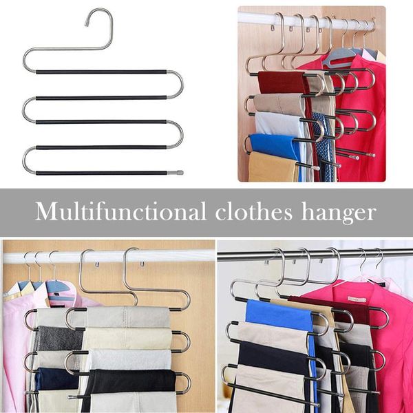 hangers & racks 5 layers for clothes hanger storage shelves stainless steel pant rack wardrobe organizer s-shape trousers pants
hangers & racks 5 layers for clothes hanger storage shelves stainless steel pant rack wardrobe organizer s-shape trousers pants