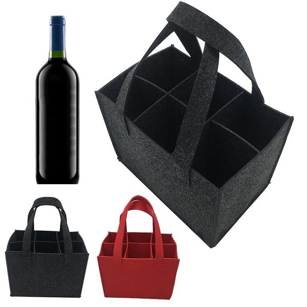 reusable felt wine storage bag with 6 grids comfortable carry handle portable large bottle carrier storage bags
reusable felt wine storage bag with 6 grids comfortable carry handle portable large bottle carrier storage bags