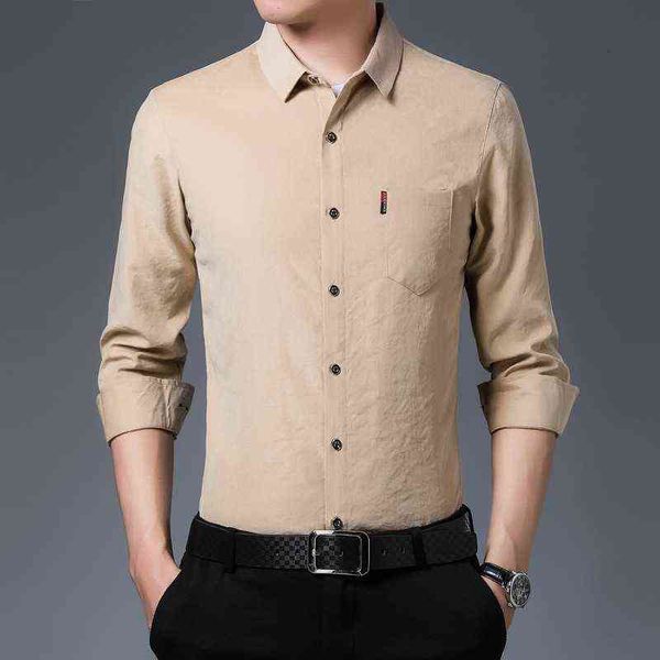 2021 men's long sleeve shirt summer leisure middle-aged and young people solid color button pocket non iron lining, White;black
2021 men's long sleeve shirt summer leisure middle-aged and young people solid color button pocket non iron lining, White;black