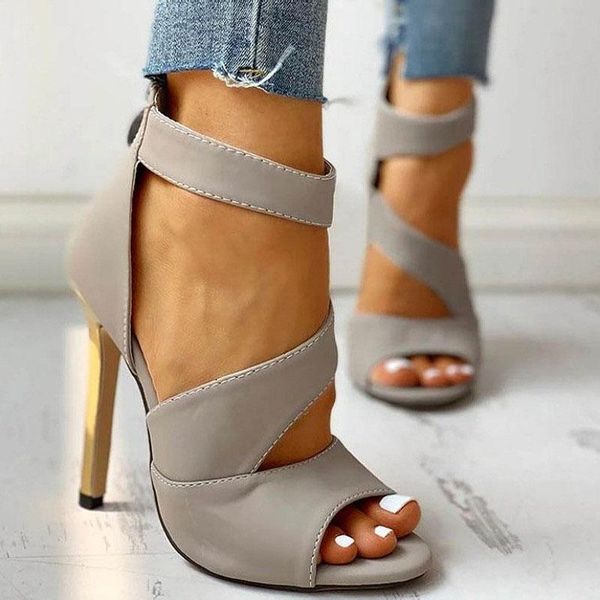 sandals rimocy plus size 43 women's gladiator summer ankle strap high heels shoes woman 2021 elegant party sandalias mujer, Black 
sandals rimocy plus size 43 women's gladiator summer ankle strap high heels shoes woman 2021 elegant party sandalias mujer, Black