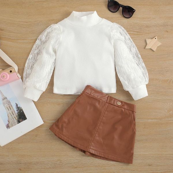 clothing sets 2021 fashion fall kids girls 2pcs clothes set mesh long puff sleeve high neck knitting +leather short skirts infant outfit, White
clothing sets 2021 fashion fall kids girls 2pcs clothes set mesh long puff sleeve high neck knitting +leather short skirts infant outfit, White
