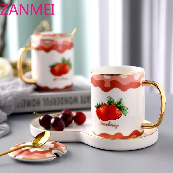 european ceramic coffee breakfast milk mug with lid and spoon set creative cute strawberry office teacup household juice cup
european ceramic coffee breakfast milk mug with lid and spoon set creative cute strawberry office teacup household juice cup