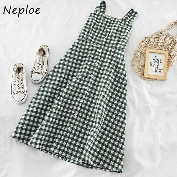 neploe korean plaid sleeveless women'dresses spaghetti strap candy color slim waist female robe summer2021 new preppy vestidos c0607, Black;gray
neploe korean plaid sleeveless women'dresses spaghetti strap candy color slim waist female robe summer2021 new preppy vestidos c0607, Black;gray