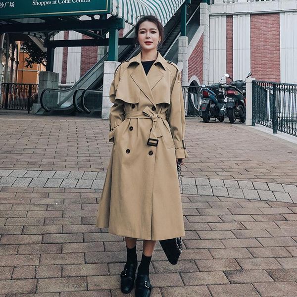 women's trench coats fashion 2021 fall /autumn casual double breasted simple classic long coat with belt chic female windbreaker, Tan;black
women's trench coats fashion 2021 fall /autumn casual double breasted simple classic long coat with belt chic female windbreaker, Tan;black