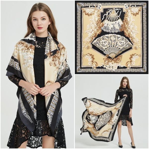 scarves jtvovo 2021 oversized 130x130cm luxury square scarf with imitation silk printing summer beach shawl pareo headscarf, Blue;gray
scarves jtvovo 2021 oversized 130x130cm luxury square scarf with imitation silk printing summer beach shawl pareo headscarf, Blue;gray