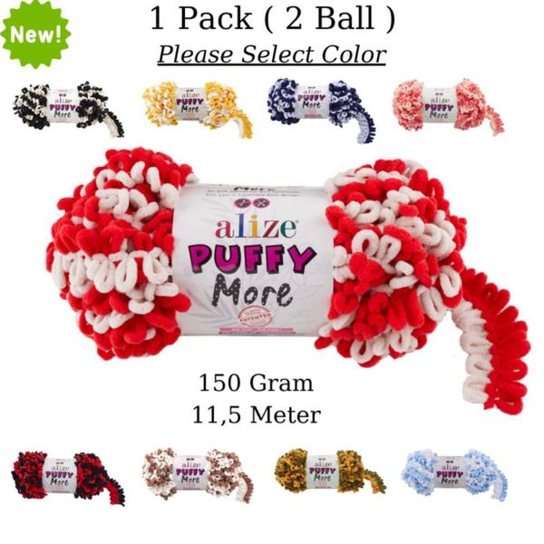 thread 1 pack ( 2 balls ) alize puffy more knitting yarn crochet tool kit, Black;white
thread 1 pack ( 2 balls ) alize puffy more knitting yarn crochet tool kit, Black;white