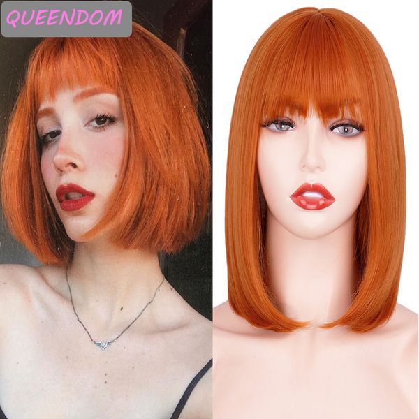 ginger straight bob womens wigs with bangs 18inch orange shoulder length bob wig natural synthetic african american cosplay wig, Black
ginger straight bob womens wigs with bangs 18inch orange shoulder length bob wig natural synthetic african american cosplay wig, Black