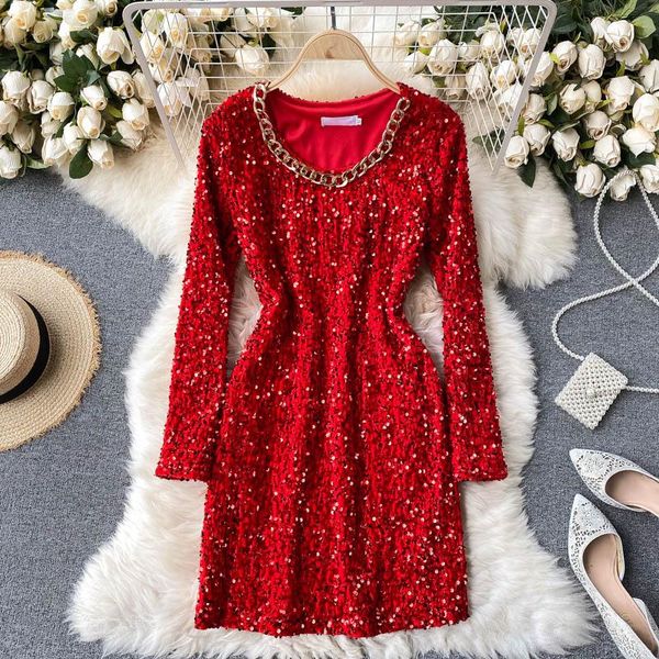casual dresses foamlina sequins mini dress women elegant chain decoration o-neck full sleeve blingbling christmas party bodycon vestido, Black;gray
casual dresses foamlina sequins mini dress women elegant chain decoration o-neck full sleeve blingbling christmas party bodycon vestido, Black;gray