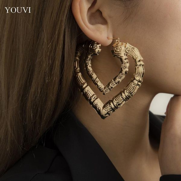 hoop & huggie youvi big heart hanging earrings for women bohemia baboo design 2021 trend jewelry charm, Golden;silver
hoop & huggie youvi big heart hanging earrings for women bohemia baboo design 2021 trend jewelry charm, Golden;silver