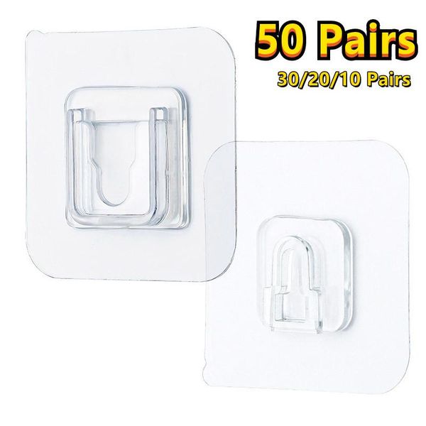 50pairs hooks double-sided adhesive wall hooks multi-purpose reusable socket toilet brush non-slip for home kitchen
50pairs hooks double-sided adhesive wall hooks multi-purpose reusable socket toilet brush non-slip for home kitchen