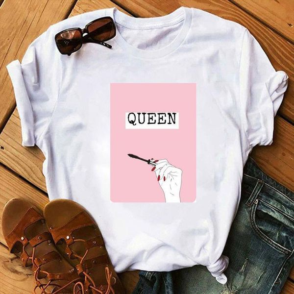 ins style pink queen print womens short sleeve o neck loose tee female clothes camisetas, White
ins style pink queen print womens short sleeve o neck loose tee female clothes camisetas, White