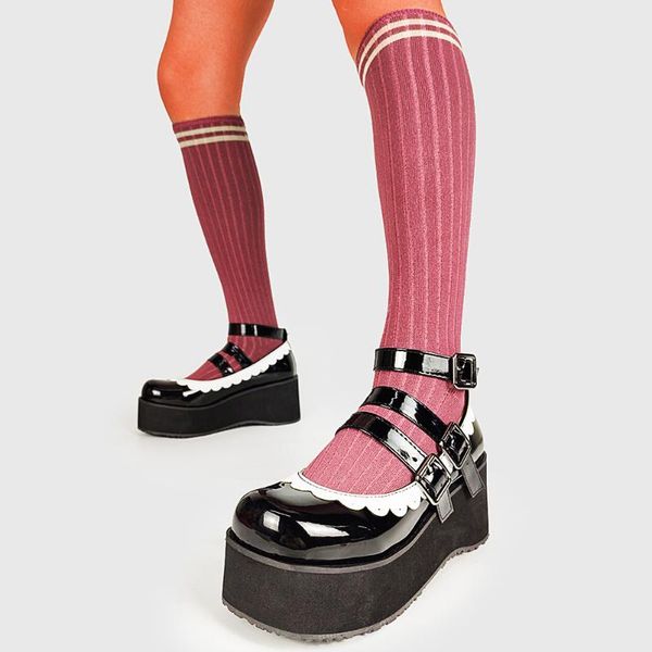 dress shoes gigifox brand for dropship sweet lolita style cosplay patchwork wedges high heels mary janes pumps platform women, Black
dress shoes gigifox brand for dropship sweet lolita style cosplay patchwork wedges high heels mary janes pumps platform women, Black