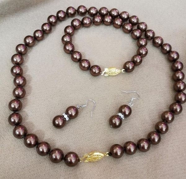 earrings & necklace women jewelry set 8mm 10mm 12mm brown coffee round bead natural south sea shell pearl bracelet dangle hook, Silver
earrings & necklace women jewelry set 8mm 10mm 12mm brown coffee round bead natural south sea shell pearl bracelet dangle hook, Silver