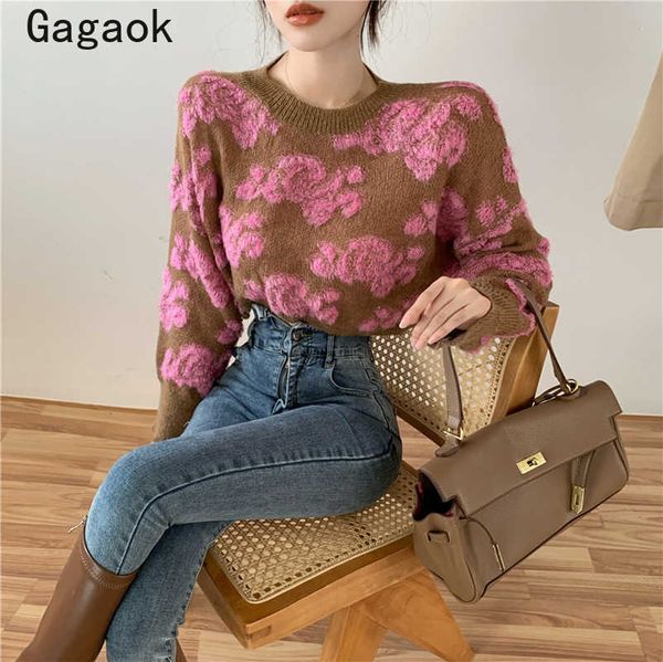 women office lady knit sweaters spring autumn o-neck short floral chic navel wild korean pullovers k4150 210531, White;black
women office lady knit sweaters spring autumn o-neck short floral chic navel wild korean pullovers k4150 210531, White;black