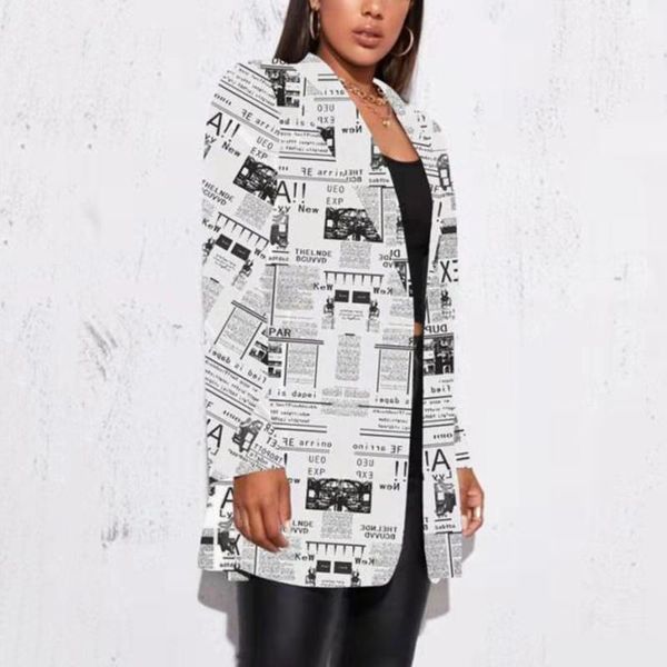 women's jackets autumn long sleeve letter printing trend vintage streetwear small suit one button coat female outwear, Black;brown
women's jackets autumn long sleeve letter printing trend vintage streetwear small suit one button coat female outwear, Black;brown