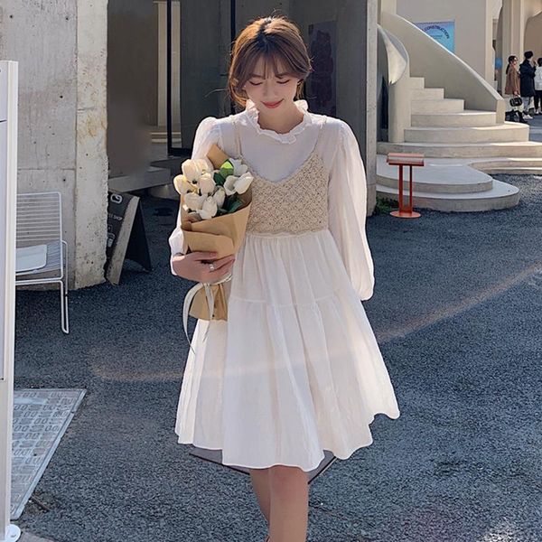 casual dresses spring autumn white mini dress women korean vintage solid loose two piece 2021 elegant beach party vestido, Black;gray
casual dresses spring autumn white mini dress women korean vintage solid loose two piece 2021 elegant beach party vestido, Black;gray