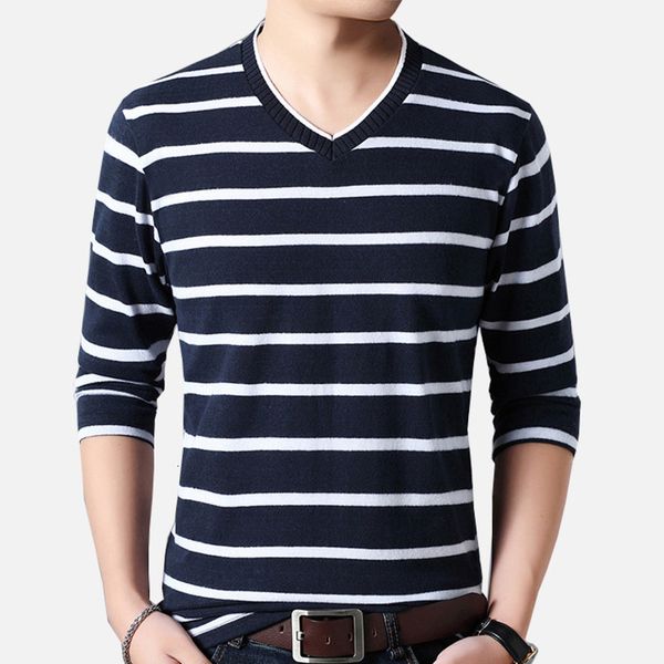 spring autumn long sleeve v-neck young and middle-aged men's stripe casual t-shirt large size loose bottomed top, White;black
spring autumn long sleeve v-neck young and middle-aged men's stripe casual t-shirt large size loose bottomed top, White;black