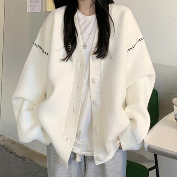 women's knits & tees white sweater coat loose outer wear autumn and winter design feeling lazy wind knitted cardigan korean gentle top
women's knits & tees white sweater coat loose outer wear autumn and winter design feeling lazy wind knitted cardigan korean gentle top