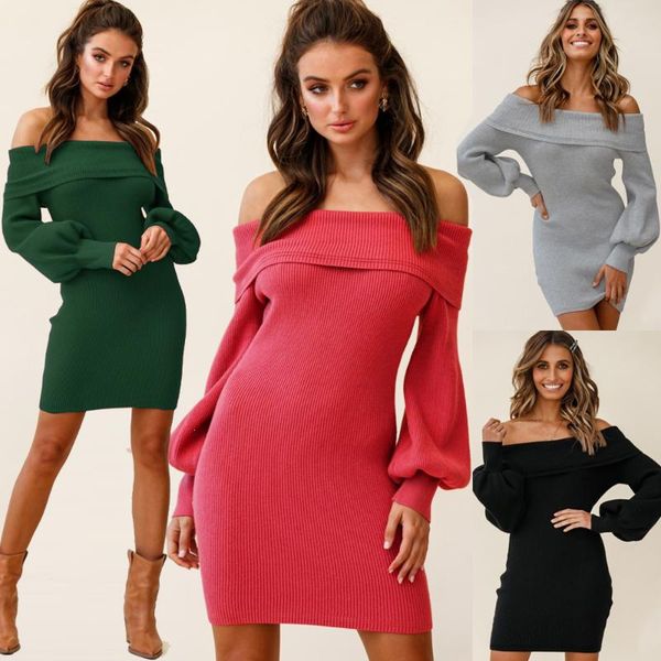 casual dresses elegant puff sleeve off -shoulder bodycon ribbed knit dress women autumn fashion solid slim midi female clothibelt, Black;gray
casual dresses elegant puff sleeve off -shoulder bodycon ribbed knit dress women autumn fashion solid slim midi female clothibelt, Black;gray