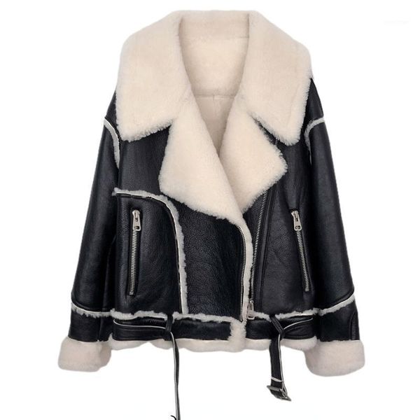 women's fur & faux 2021 fashion winter style merino lamb natrual coat motorcycle women short jacket thick warm outwear, Black
women's fur & faux 2021 fashion winter style merino lamb natrual coat motorcycle women short jacket thick warm outwear, Black