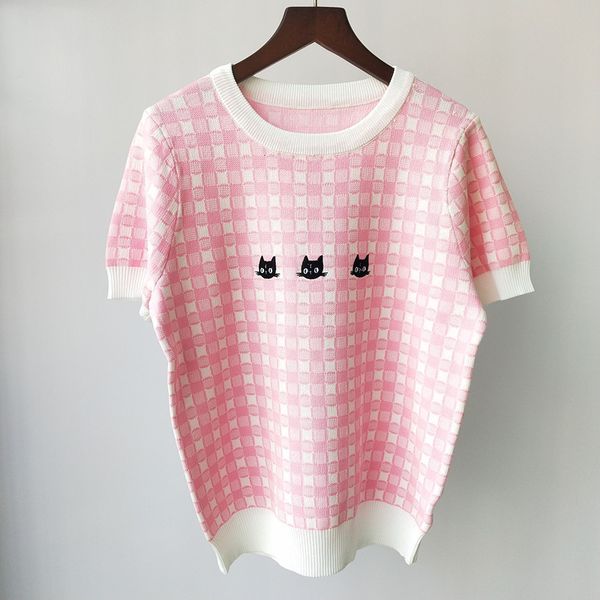 59% off factory outlet store spring and summer plaid embroidery kitten commuter knitted pullover women's t-shirt, White;black
59% off factory outlet store spring and summer plaid embroidery kitten commuter knitted pullover women's t-shirt, White;black