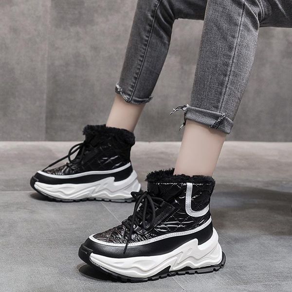boots lucyever thick plush warm winter ankle women lace up chunky waterproof snow female non slip platform cotton shoes, Black
boots lucyever thick plush warm winter ankle women lace up chunky waterproof snow female non slip platform cotton shoes, Black