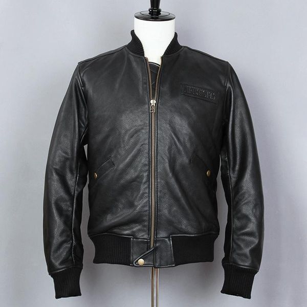 men's leather & faux fashion avirex genuine jacket men slim fit stand collar cowskin baseball short black casual coat
men's leather & faux fashion avirex genuine jacket men slim fit stand collar cowskin baseball short black casual coat