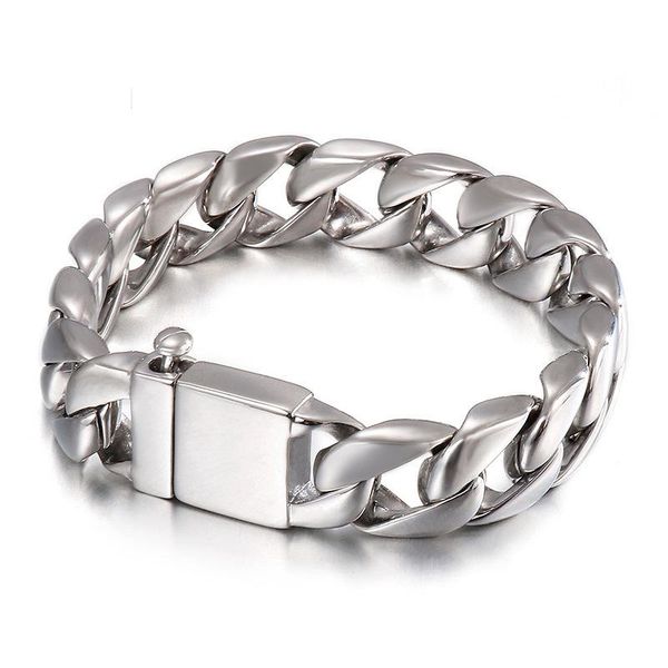 link, chain men shiny cuban curb link wristband hiphop punk 316l stainless steel bike biker bracelet bangle for male jewelry 15mm, Black
link, chain men shiny cuban curb link wristband hiphop punk 316l stainless steel bike biker bracelet bangle for male jewelry 15mm, Black