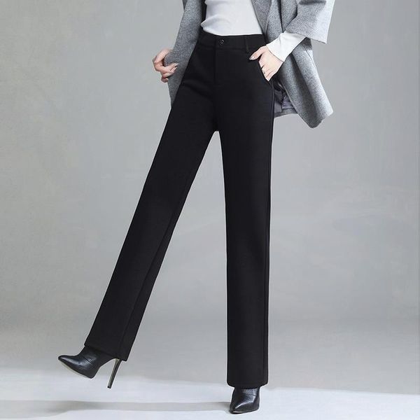women's pants & capris 2021 autumn and winter black plush straight high waist hanging feeling thin mom temperament large, Black;white
women's pants & capris 2021 autumn and winter black plush straight high waist hanging feeling thin mom temperament large, Black;white