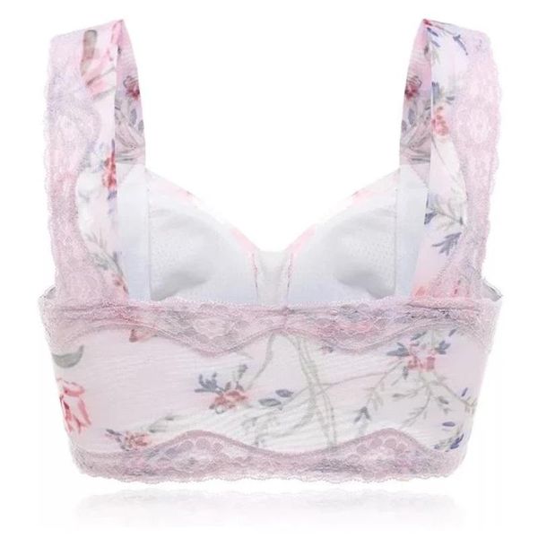 women's bra comfortable no steel ring bra front buckle zero pressure support front zipper support flower, White;black
women's bra comfortable no steel ring bra front buckle zero pressure support front zipper support flower, White;black