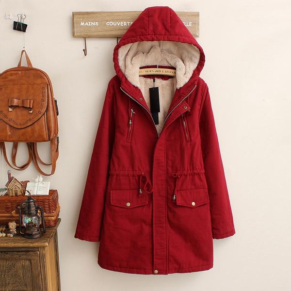 women's jackets s-2xl--solid color lamb velvet thickening hooded drawstring waist female coat winter jacket, Black;brown
women's jackets s-2xl--solid color lamb velvet thickening hooded drawstring waist female coat winter jacket, Black;brown