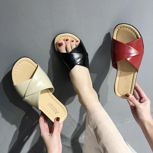 vintage wedges shoes women 2021 summer leather slides beach slippers women sandals casual black red slippers plus size 36-42
vintage wedges shoes women 2021 summer leather slides beach slippers women sandals casual black red slippers plus size 36-42