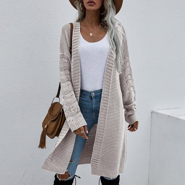 women's knits & tees womens solid color long cardigan ladies classic knitted sweater simple style open front sleeve sueters de mujer, White
women's knits & tees womens solid color long cardigan ladies classic knitted sweater simple style open front sleeve sueters de mujer, White