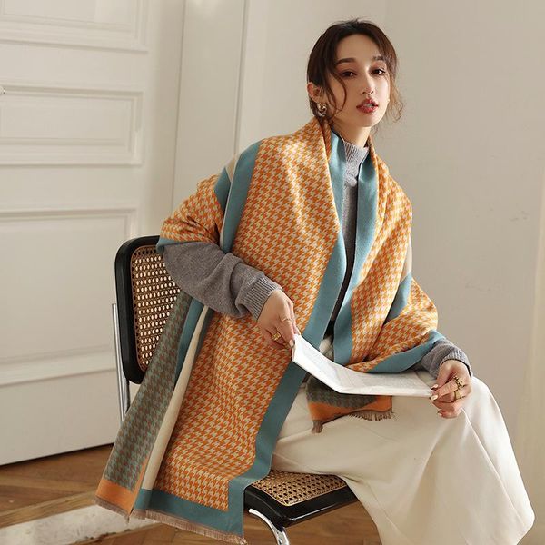 scarves winter striped houndstooth cashmere scarf warm pashmina blanket women shawl female foulard ponchos hijab, Blue;gray
scarves winter striped houndstooth cashmere scarf warm pashmina blanket women shawl female foulard ponchos hijab, Blue;gray