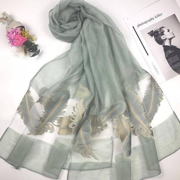 scarves women plain silk scarf shawl beach towel jacquard embroidery sciarpa donna foulard femme, Blue;gray
scarves women plain silk scarf shawl beach towel jacquard embroidery sciarpa donna foulard femme, Blue;gray