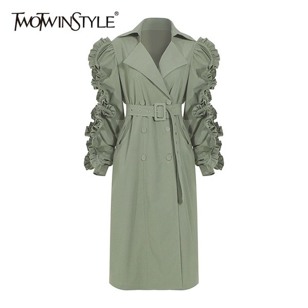 twotyle patchwork ruffle ruched casual windbreaker for women lapel long sleeve high waist sashes black trench female 210826, Tan;black
twotyle patchwork ruffle ruched casual windbreaker for women lapel long sleeve high waist sashes black trench female 210826, Tan;black