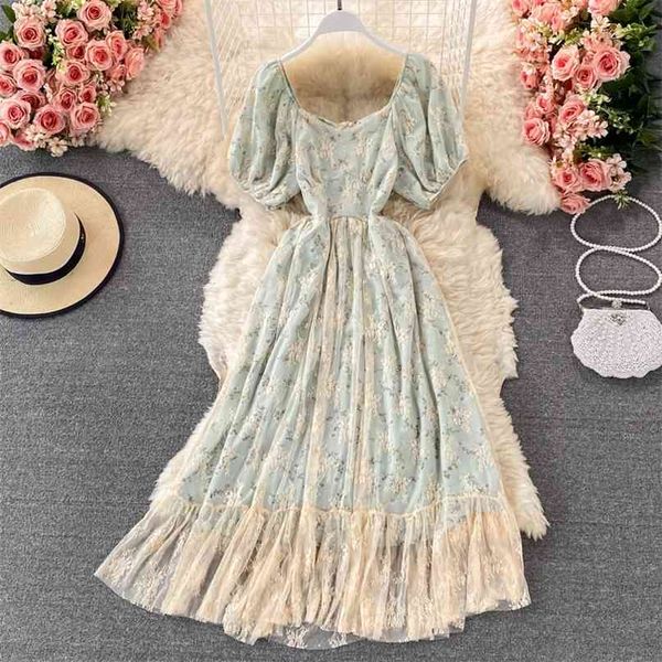 french style soft lace dress women fashion summer short sleeve square collar floral print high waist a-line casual daily 210603, Black;gray
french style soft lace dress women fashion summer short sleeve square collar floral print high waist a-line casual daily 210603, Black;gray
